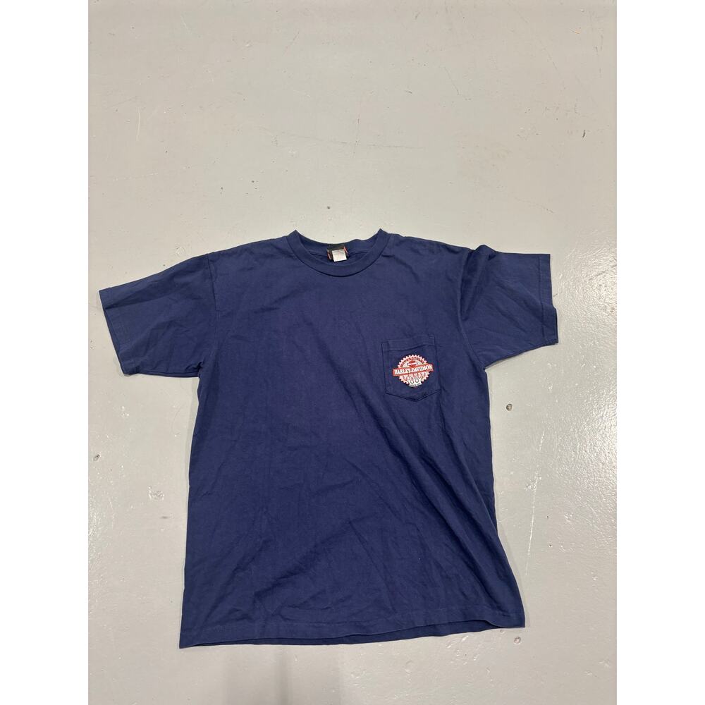 2004 Vintage Harley Davidson Orlando Florida Pocket T-Shirt Navy Blue Men's XL - Picture 2 of 7